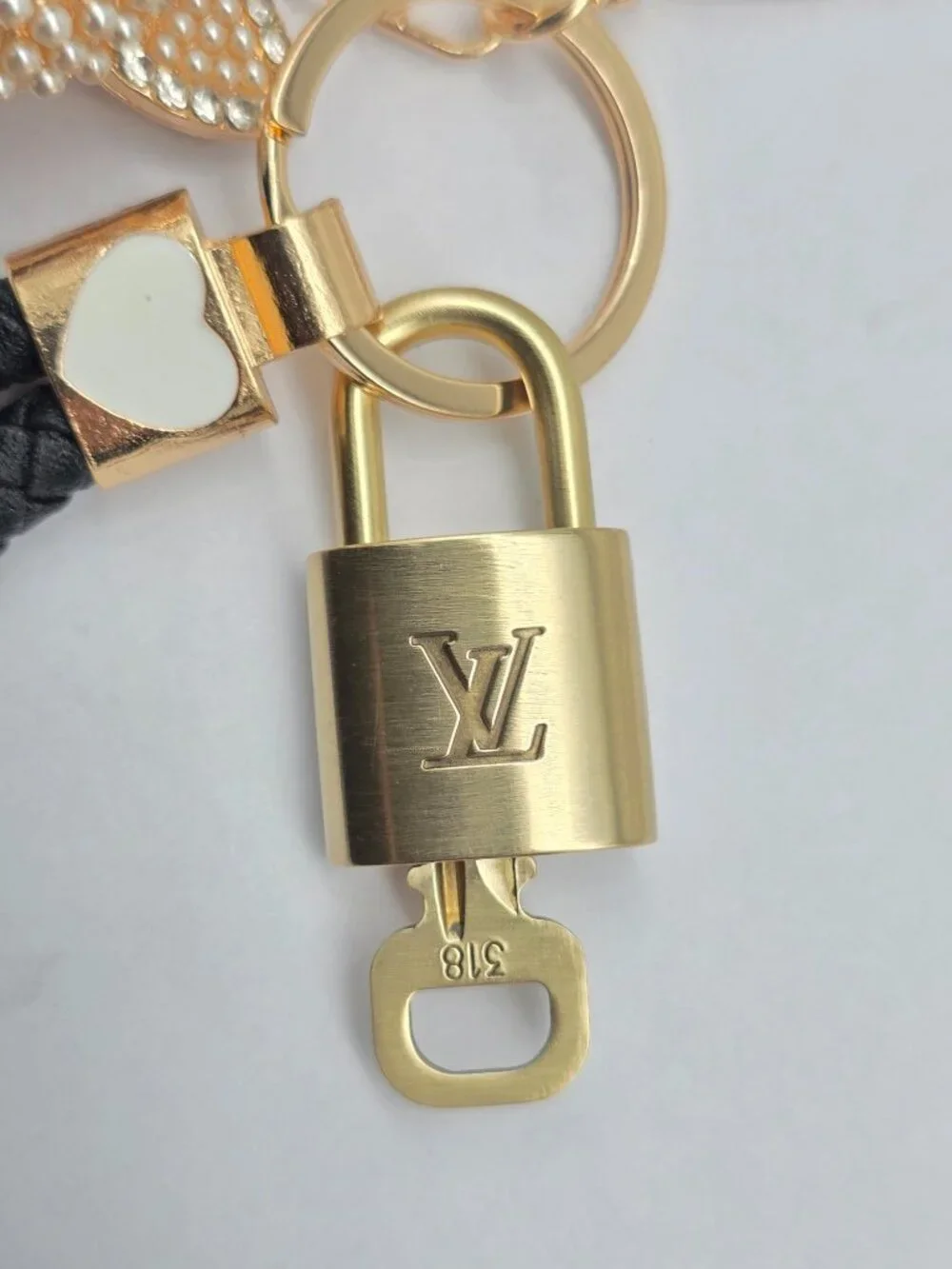 Louis Vuitton Gold Lock 🔒 Authentic LV Key + Unbranded Bunny Head Bag Charm